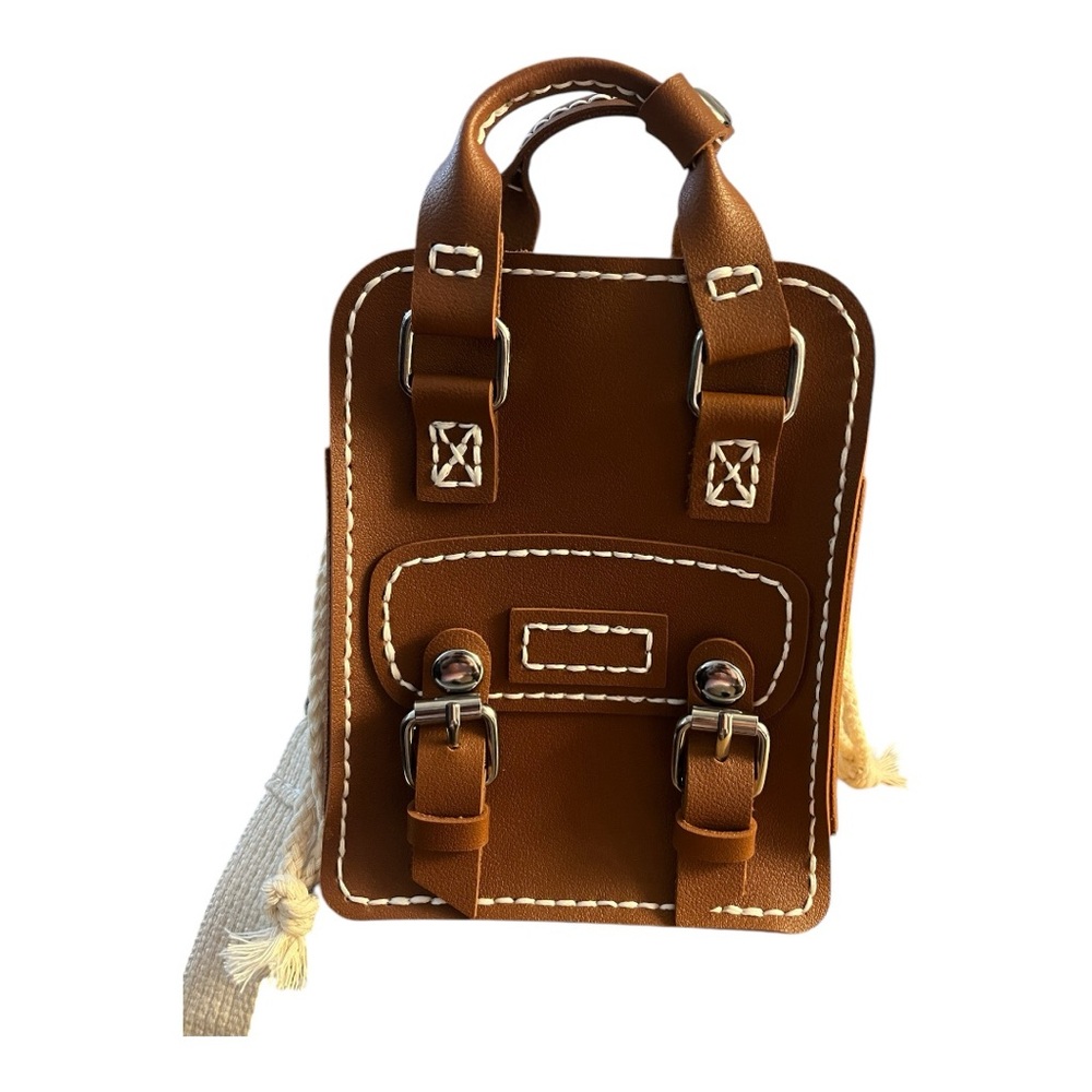Hand Stitched Brown Mini Bag